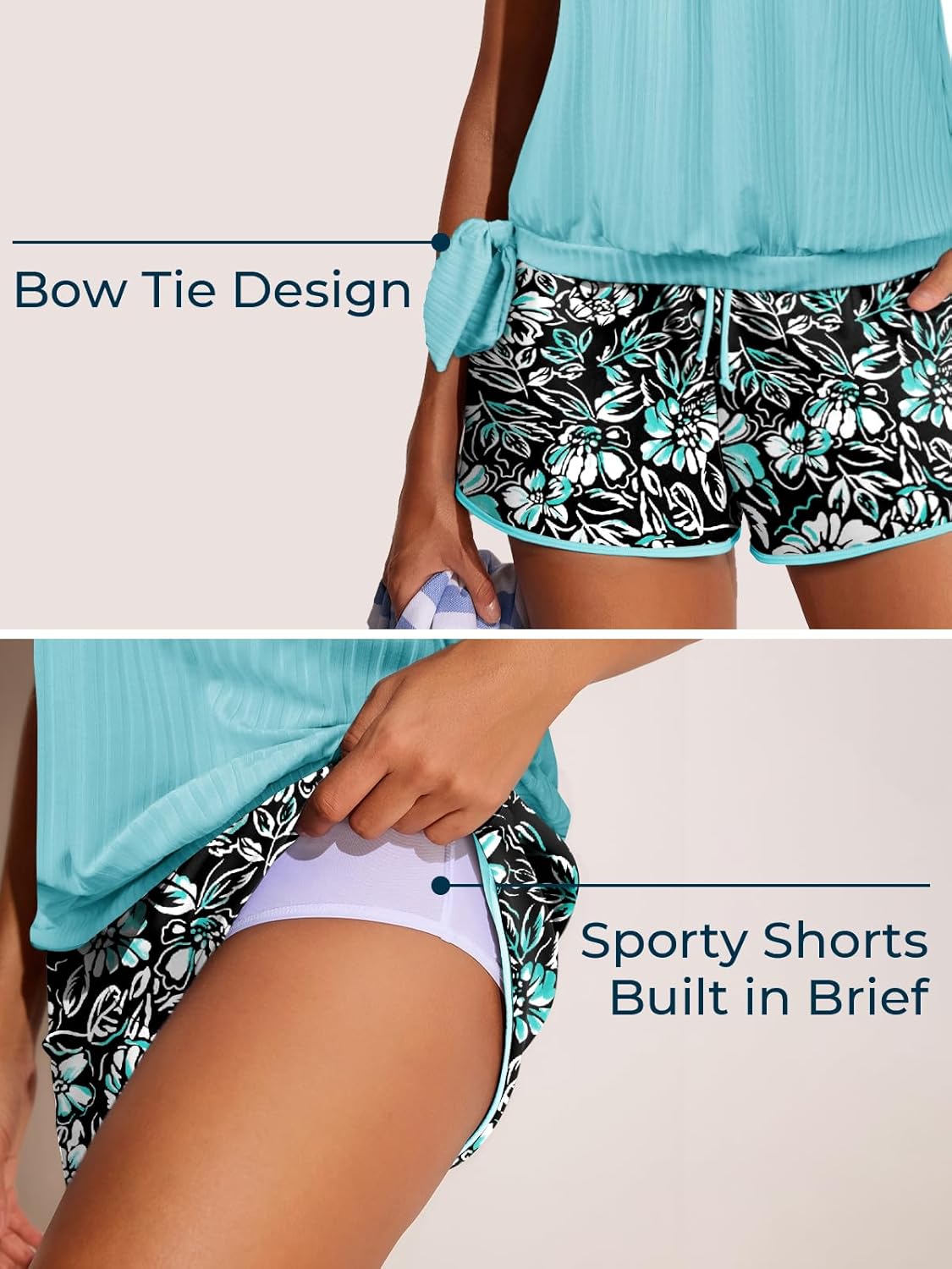 Summer Mae Blouson Women’s Tankini Swimsuits with Shorts Tummy Control Bathing Suits Side Pockets 2026 - Image 4