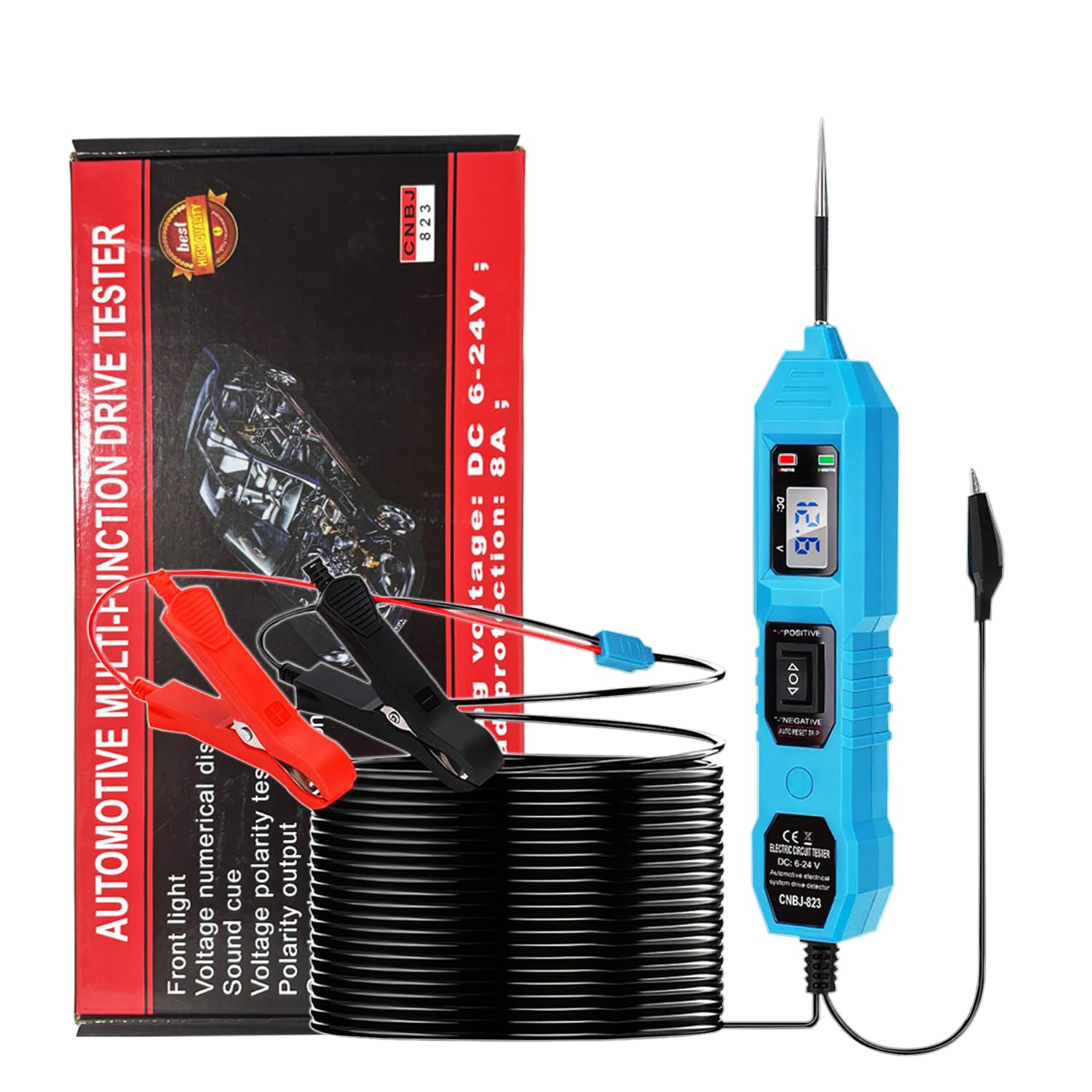 Power Circuit Probe Tester,6-24V DC Circuit Tester Automotive,Test Light,Short Circuit Breake Finder,Electrical Voltage Tester for Continuity Test,Voltage Test,Test Light