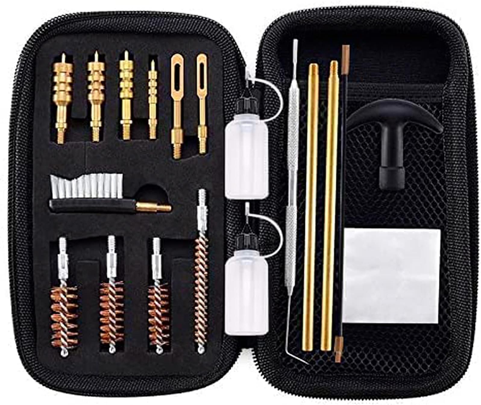 Ideagle Universal Handgun Cleaning Kit .22.357.38,9mm.45 Caliber Pistol Cleaning Kit with Bronze Bore Brush and Brass Jug Adapter