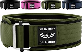 WARM BODY COLD MIND Cinturon Lumbar de Levantamiento de Pesas - Cinturón para Olímpico Entrenamiento Crossfit Weightlifting, Sentadillas Gimnasio Halterofilia Powerlifting Fitness Gym, Hombre/Mujer