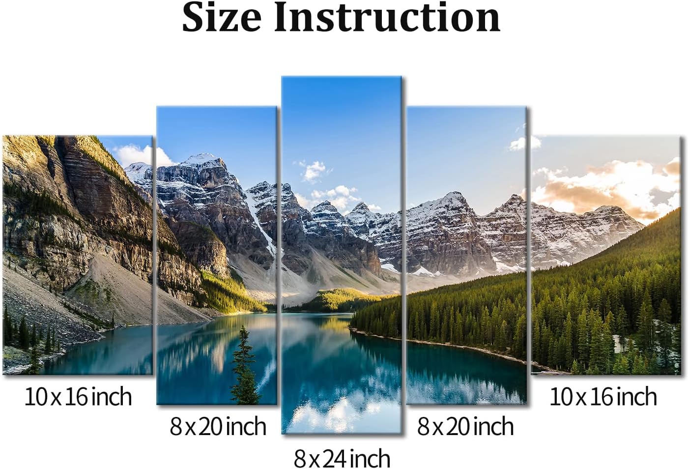 Mountain Wall Art Moraine Lake Painting On Canvas Print Colorado Landscape Picture Framed Giclee For Home Decoration Living Room Artwork