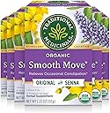Traditional Medicinals Tea, Organic Smooth Move, Relieves Occasional Constipation, Senna, 96 Tea Bags (6 Pack)