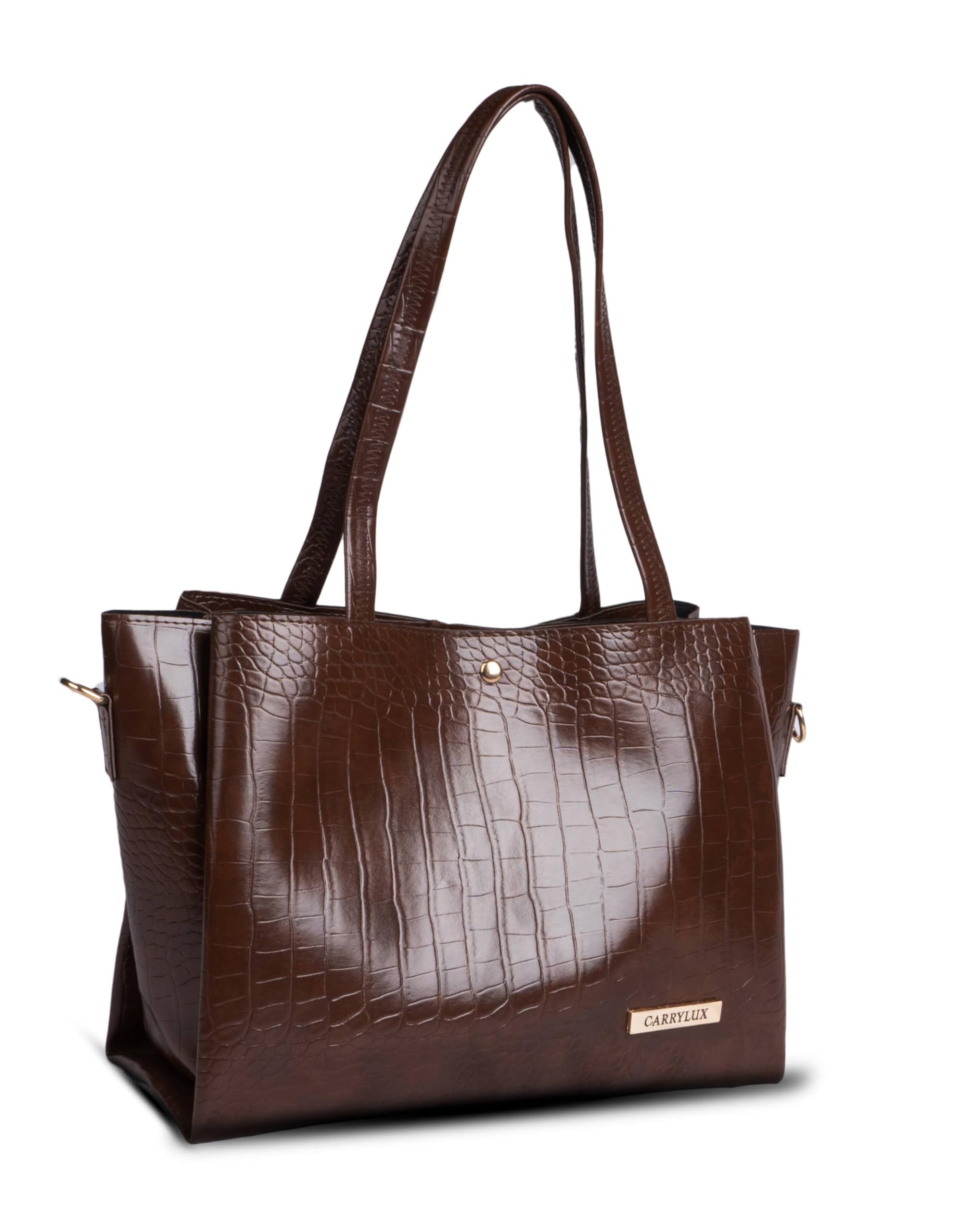 Carrylux Choco Croco Pattern Tote Handbag For Womens (B0CJ7GLLT2) Amazon Price History, Amazon Price Tracker