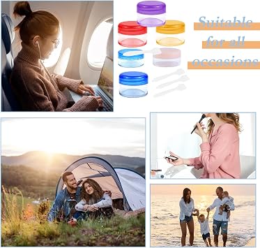 6Pcs Travel Bottles Pots Sample Pots Mini Travel Pots for Toiletries Small Travel Cream Pots Clear Cosmetic Containers Jars Leakproof Round Empty Plastic Cosmetic Jars with Lids for Makeup (20g, 10g)