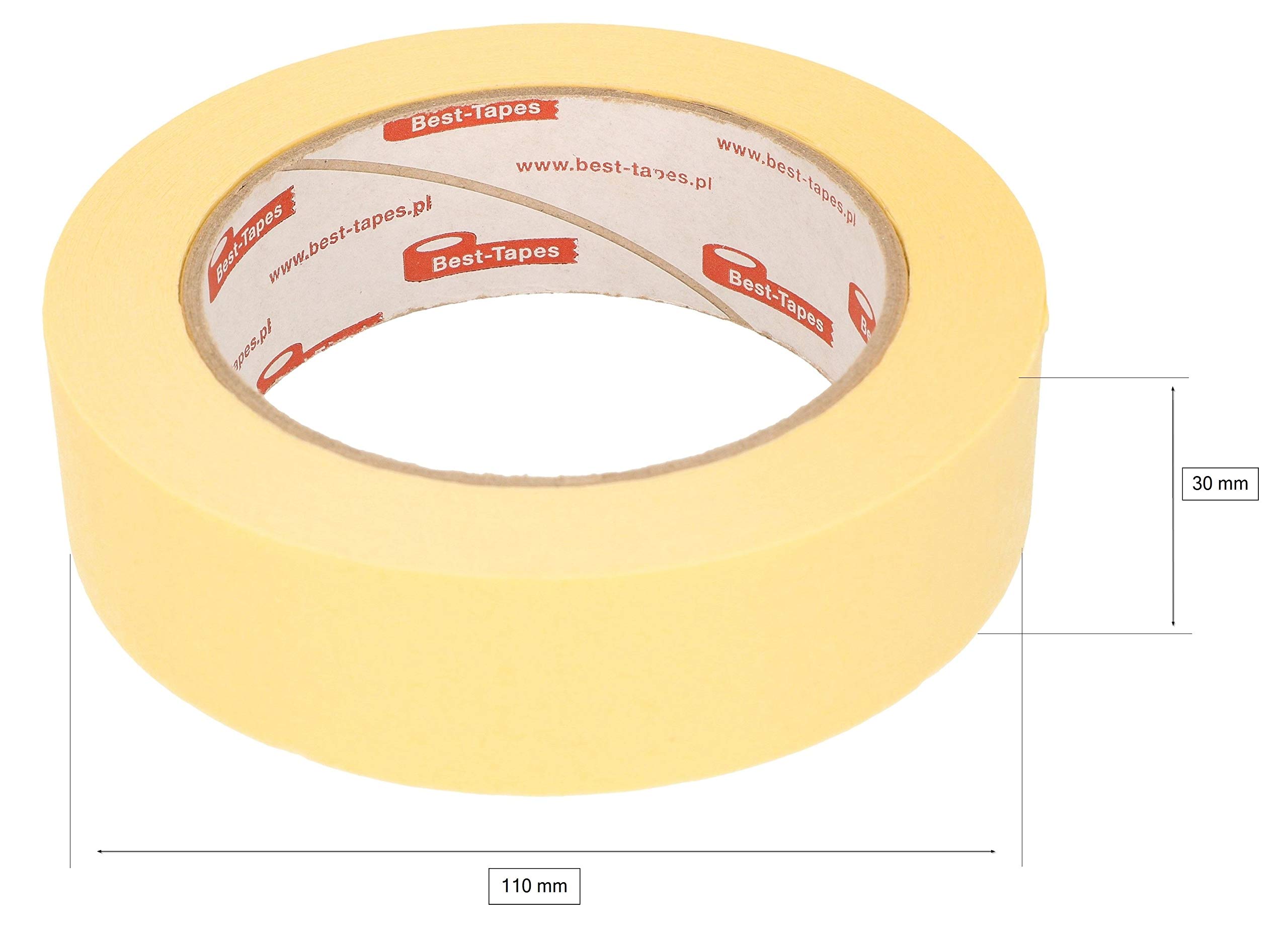 KOTARBAU® Set di 20 nastri crespi x mm x 50 m, autoadesivi, gialli, per lavori di pittura, 30 mm x 50 m
