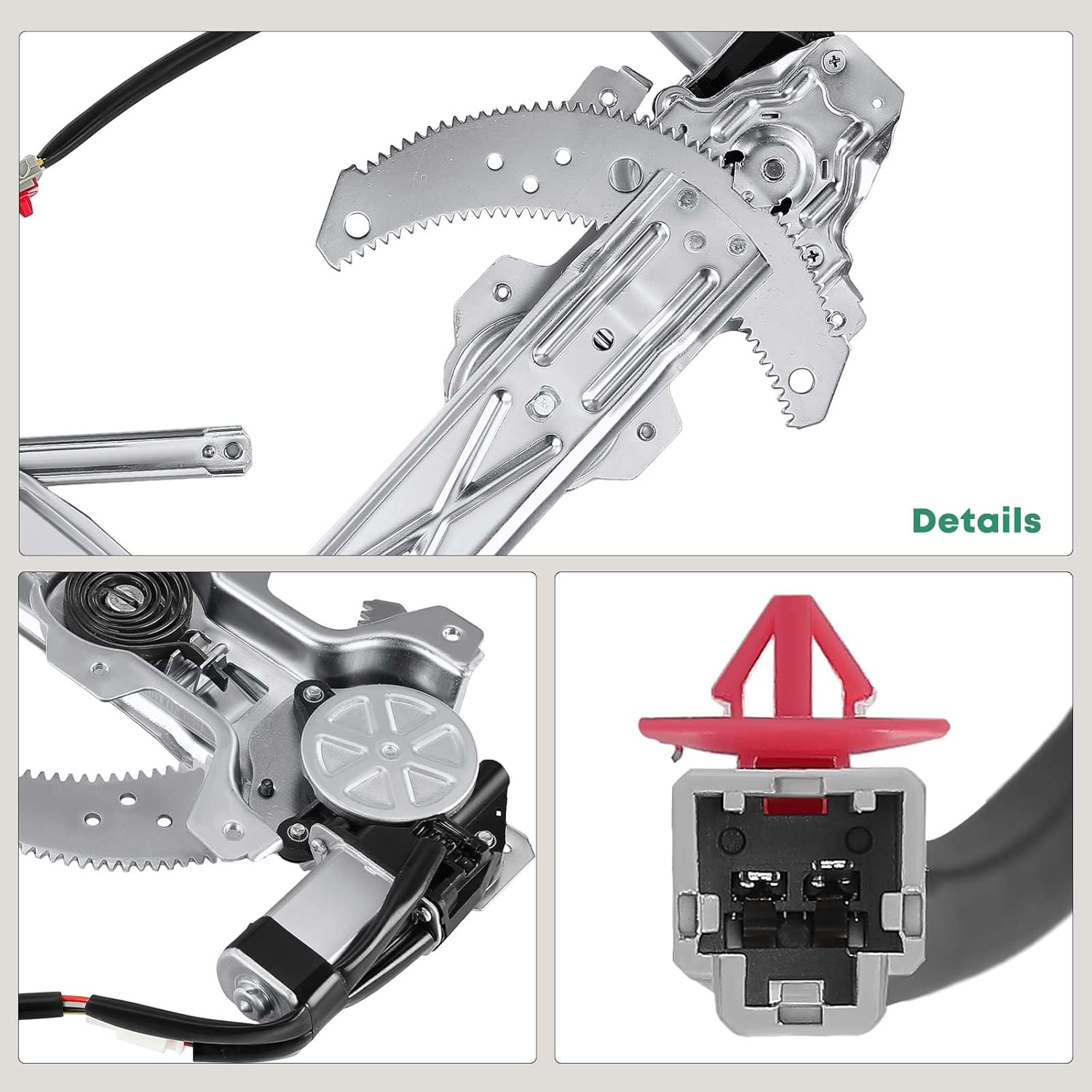 YHTAUTO Front Passenger Side Power Window Regulator with 2-Pin Motor Assembly for Honda Accord 1998-2002, 2-Door Coupe