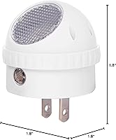 Vista 5 de Projectpak Luz nocturna enchufable con LED blanco frío, rotación de 360° y sensor de atardecer a amanecer para dormitorio de niños, pasillo