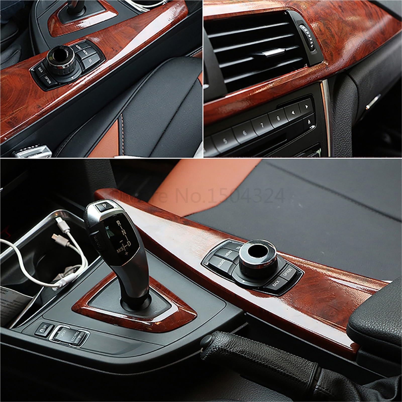 Auto Folie,Auto Folierung 10/30 * 100 cm glänzend holzkorn PVC Vinyl Film Auto internen Dekoration Aufkleber wrap wasserdichtes Korn strukturiertes abziehbarer zubehör(9452 G,50x600cm)