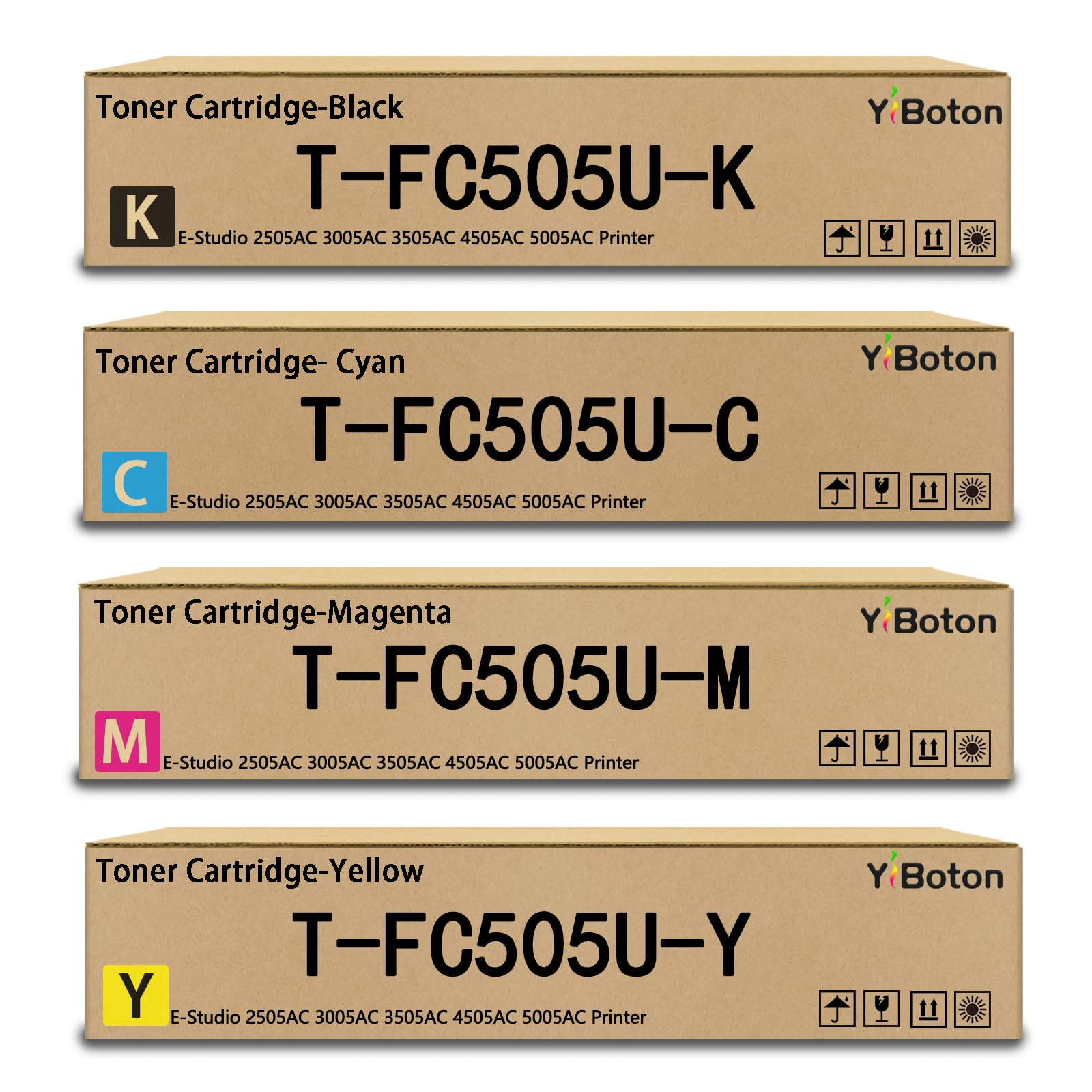High Yield T-FC505U TFC505U Toner Cartridge 4-Pack | Compatible with Toshiba e-Studio 2505AC 3005AC 3505AC 4505AC 5005AC Printers,T-FC505U-K T-FC505U-C T-FC505U-M T-FC505U-Y