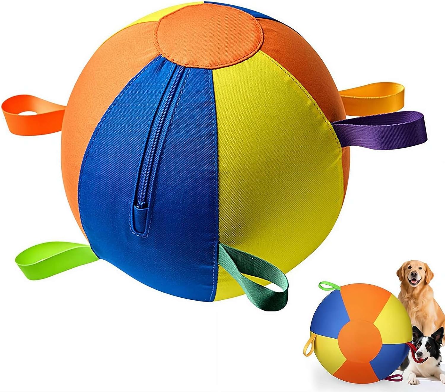 Herding Giant Tennis Dog Ball Toy with Straps – Durable Soccer Dog Ball for Large Dogs, Tough Chew Resistant Outdoor Exercise Toy for Aggressive Chewers, Interactive Puppy Training & Dog Birthday Gift