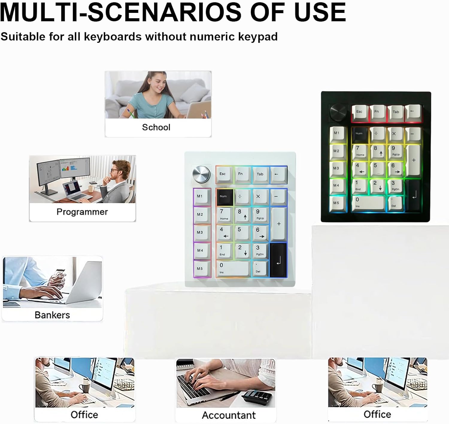 GMK26 Mechanical Numpad,QMK/VIA Macro Keypad BT5.0/2.4ghz/Type C Wireless Number Pad RGB HotSwap Numeric Keypads with Knob,PBT Keycaps Gasket Rechargeable Number Keypad for PC Laptop Desktop (Black)