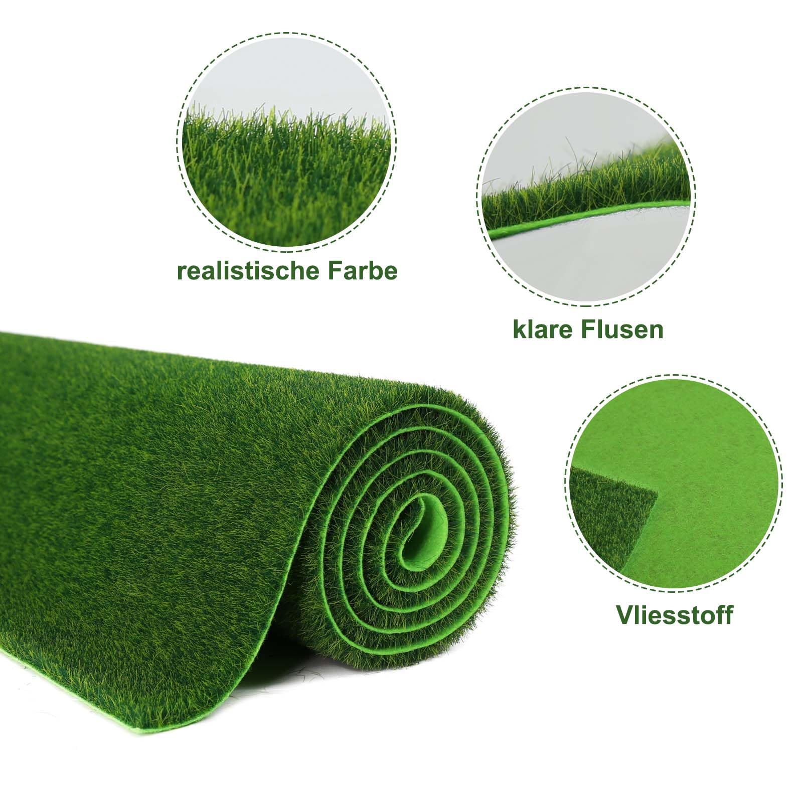 Evemodel 1pc. 41 * 99 cm green grass mat meadow miniature artificial grass mat for model scale landscapes miniature (8mm) - Image 2
