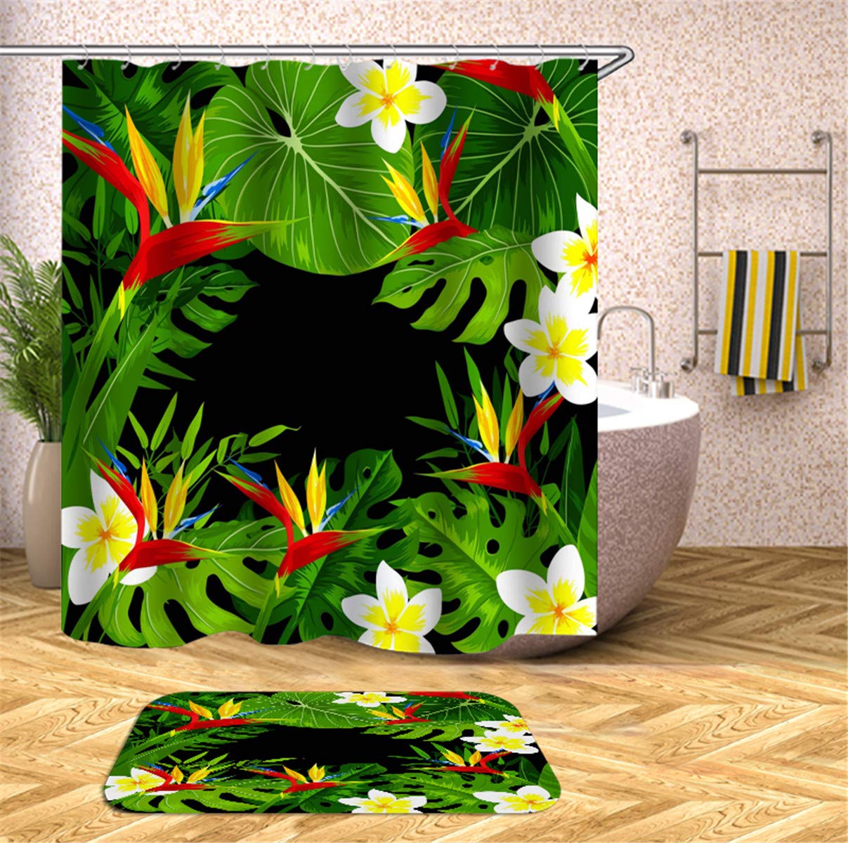 Tenda Doccia FANSU Con Stampa 3D Cactus – Antimuffa Impermeabile In Poliestere, 90x180 Cm Con 12 Ganci