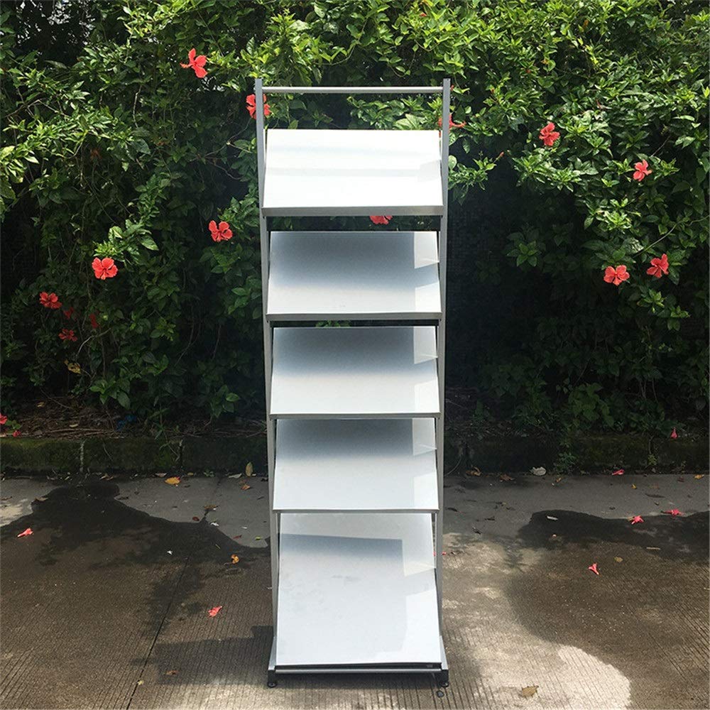 Boden-Zeitschriftenständer, Boden-Zeitschriftenständer, Broschürenständer, Werbe-Präsentationsständer, multifunktionaler Zeitungsständer für das Home-Office-Wohnzimmer (Silber, 50 x 170 cm)