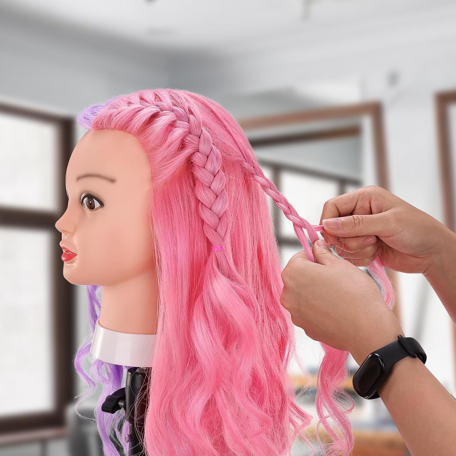 Testa Studio Manichini, TopDirect 66cm/26" Capelli Colorati Parrucchiere Cosmetologia Formazione Manichino Pratica Modello con Morsetto & DIY Accessori per Capelli