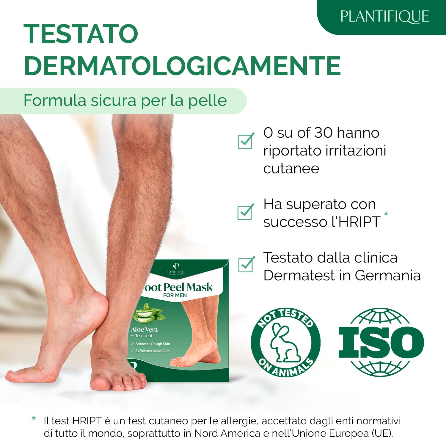 PLANTIFIQUE Maschera Piedi Esfoliante | Trattamento Calli e Duroni | Cura e Scrub Piedi | Peeling Piedi Forte | Pulizia Talloni Screpolati | Foot Peel Mask Calzini Pedicure Peel Off | Uomini 2 Paia
