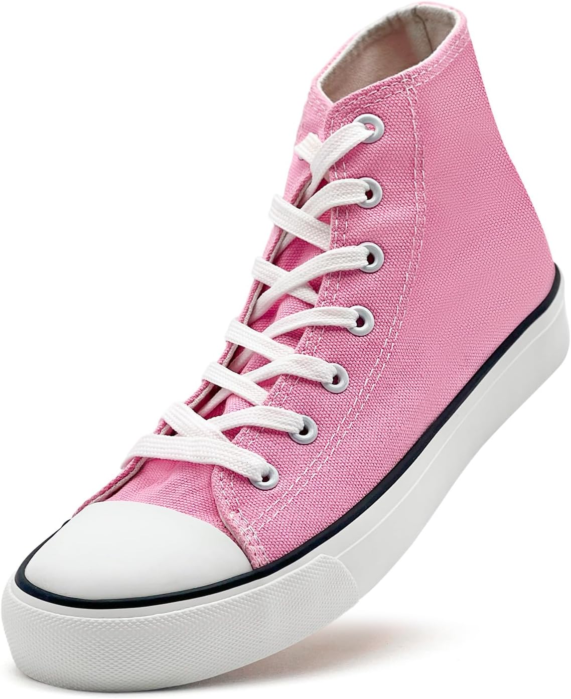 Women Men High Top Canvas Shoes Ladies Cushioned Support Sneakers Lace Up Casual Tennis Trainers