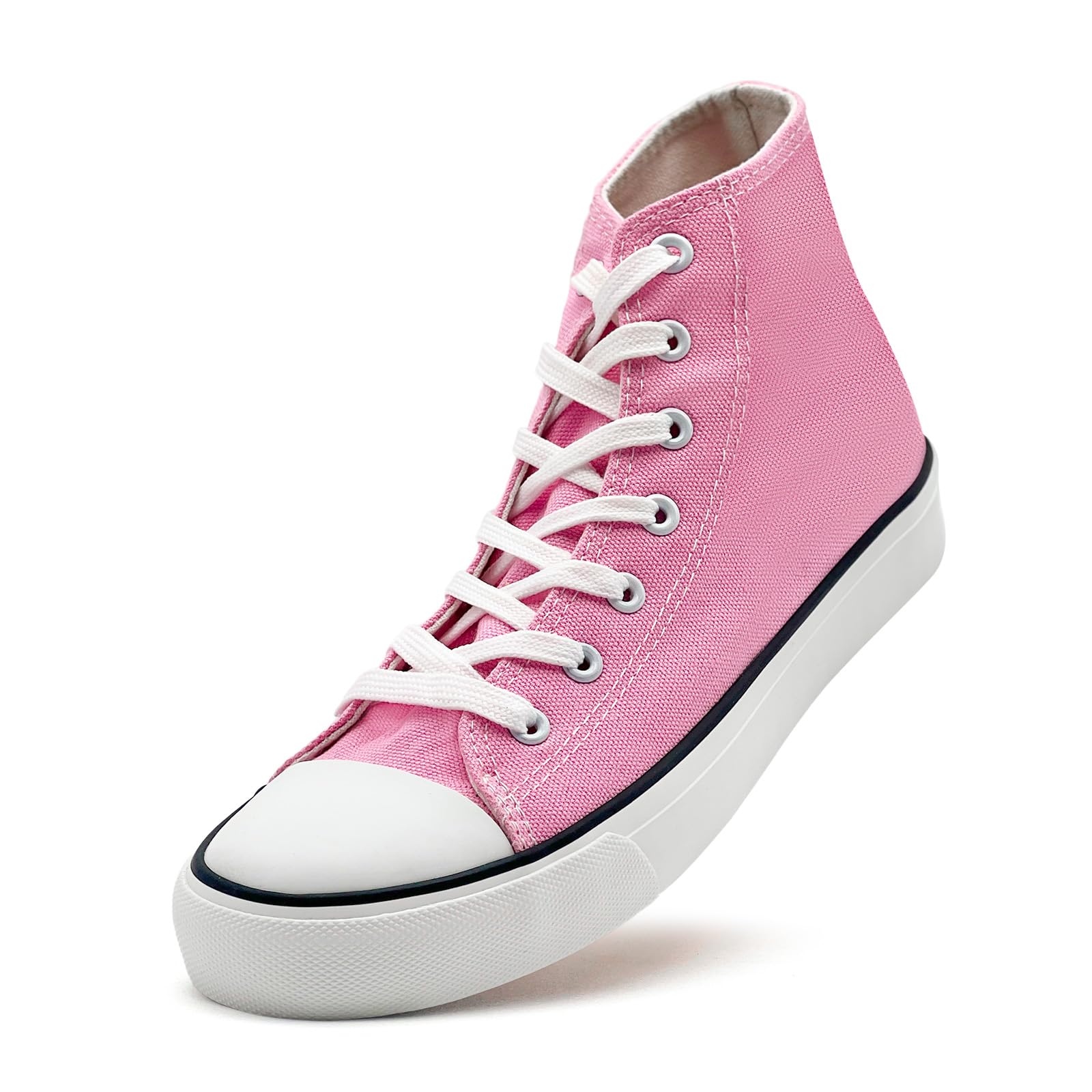 Women Men High Top Canvas Shoes Ladies Cushioned Support Sneakers Lace Up Casual Tennis Trainers