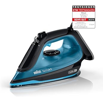 Braun Household TexStyle 5 SI5256 BL Dampfb&uuml;geleisen mit FreeGlide 3D B&uuml;gelsohle, Pr&auml;zisionsspitze, Vertikaldampf, Anti-Tropf