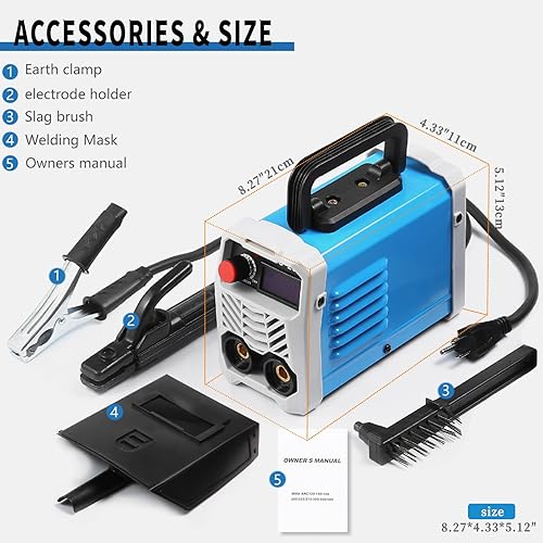 Miniatura 5 de Wanhong Mini sistema de soldadura 200A Stick ARC máquina soldadora eléctrica IGBT digital, cable de soldadura, máscara y guantes, uso doméstico