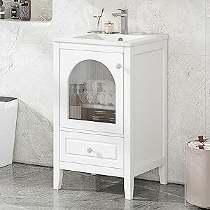 Amazon.com: 20 Inch Bathroom Vanity with Sink Combo, Modern Bathroom Vanity, Compact Space ...