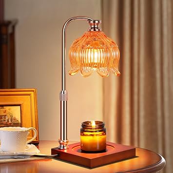 Candle Warmer Lamp with Timer &Dimmer, Adjustable Height Candle Wax Warmer Warming Lamp with 2x50W Bulbs for Scented Candles for Housewarming Bedroom Home Decor Mom Women