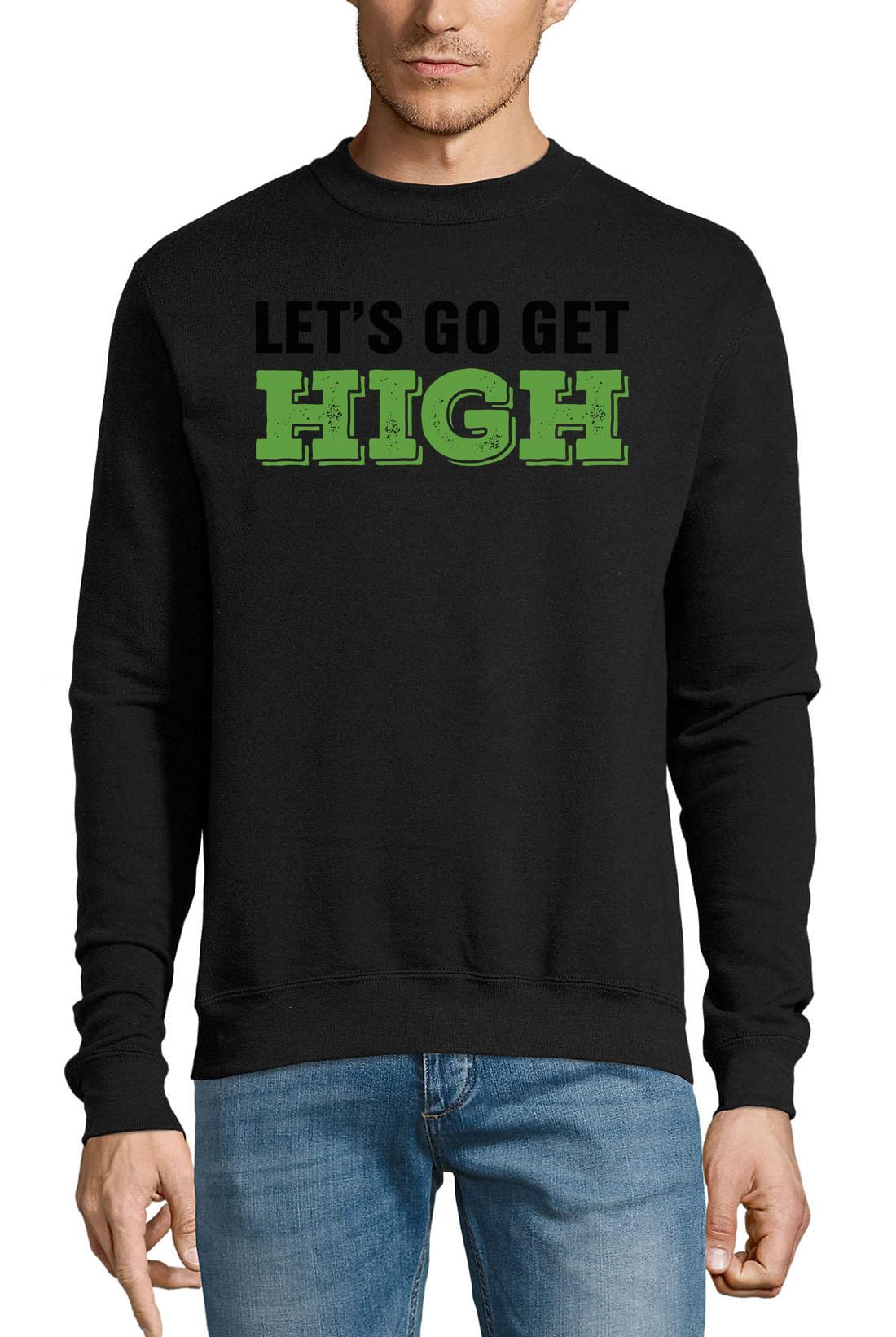 Pull coton noir Let's Go Get High pour éviter les hauts inconfortables - 3