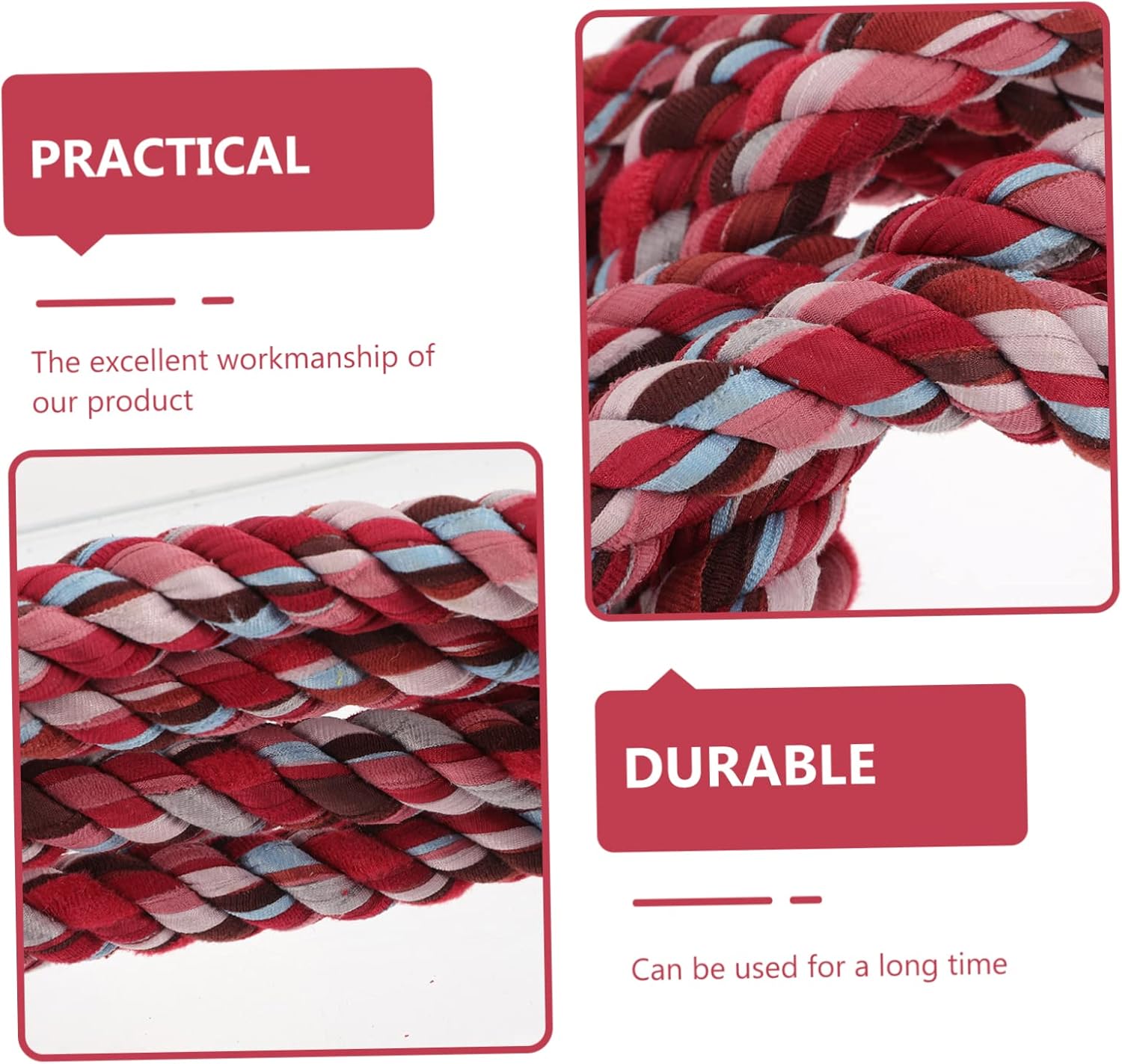 Tug of War Rope Set Durable Wear Resistant Competition Rope for Home Parties Outdoor Games and Crafts Design