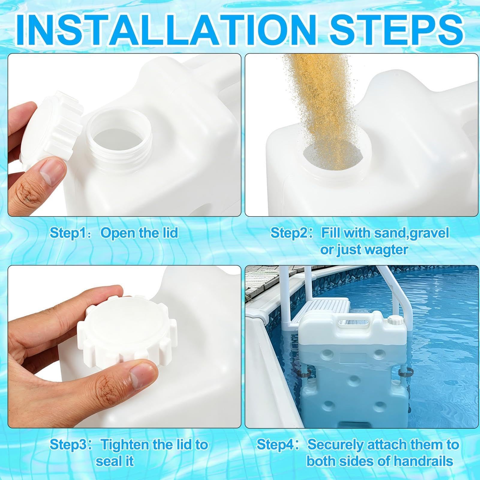 Lests pour Échelle De Piscine Sac De Sable Robuste Et Remplissable pour | Lests d'extérieur pour échelle de piscine Jardin terrasse maison camping baigna