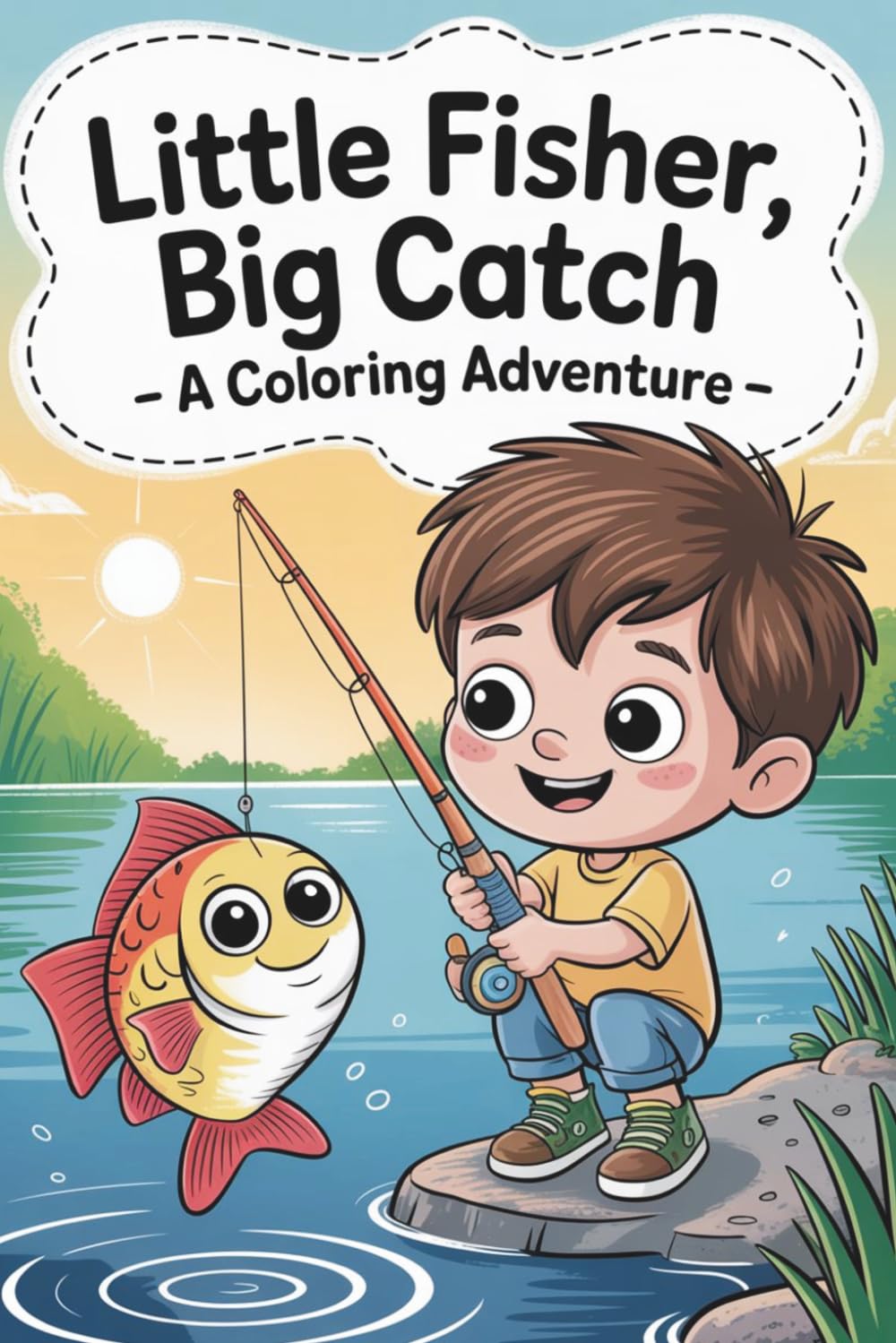 Little Fisher, Big Catch! A coloring adventure. The Ultimate Fishing Coloring Adventure: Relaxing fishing coloring book with kids, lakes and funny ... and anyone who loves peaceful outdoor scenes