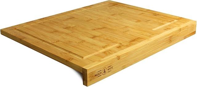 Counter Edge Bamboo Chopping Board | Secure Wooden Kitchen Cutting Board | 100% Natural, Durable Bamboo | M&W