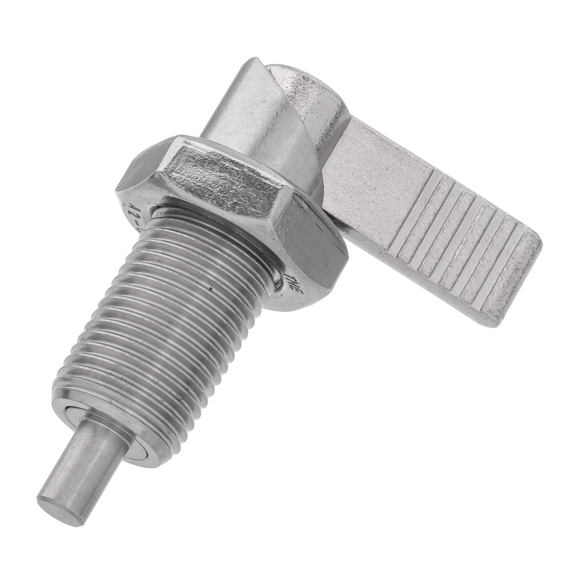 HALLMERS M16 x 1.5 x 32mm Thread 6mm Pin Diameter Lever Indexing Spring Plunger with Stop Notch - Stainless Steel L-Shaped Retractable Locking Bolt Knob Threaded Index Mechanism Accessory Tool