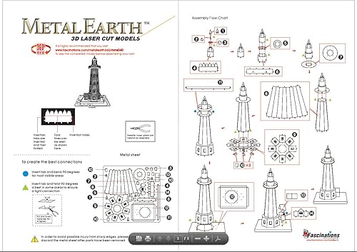 Miniatura 3 de Kit de modelos de metal 3D de faro de metal