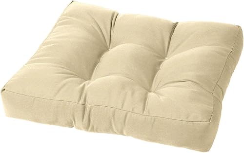 Cushion Source Cojín otomano copetudo, 21 x 17 x 4 pulgadas, para interiores y exteriores, múltiples opciones de tela Sunbrella disponibles (beige