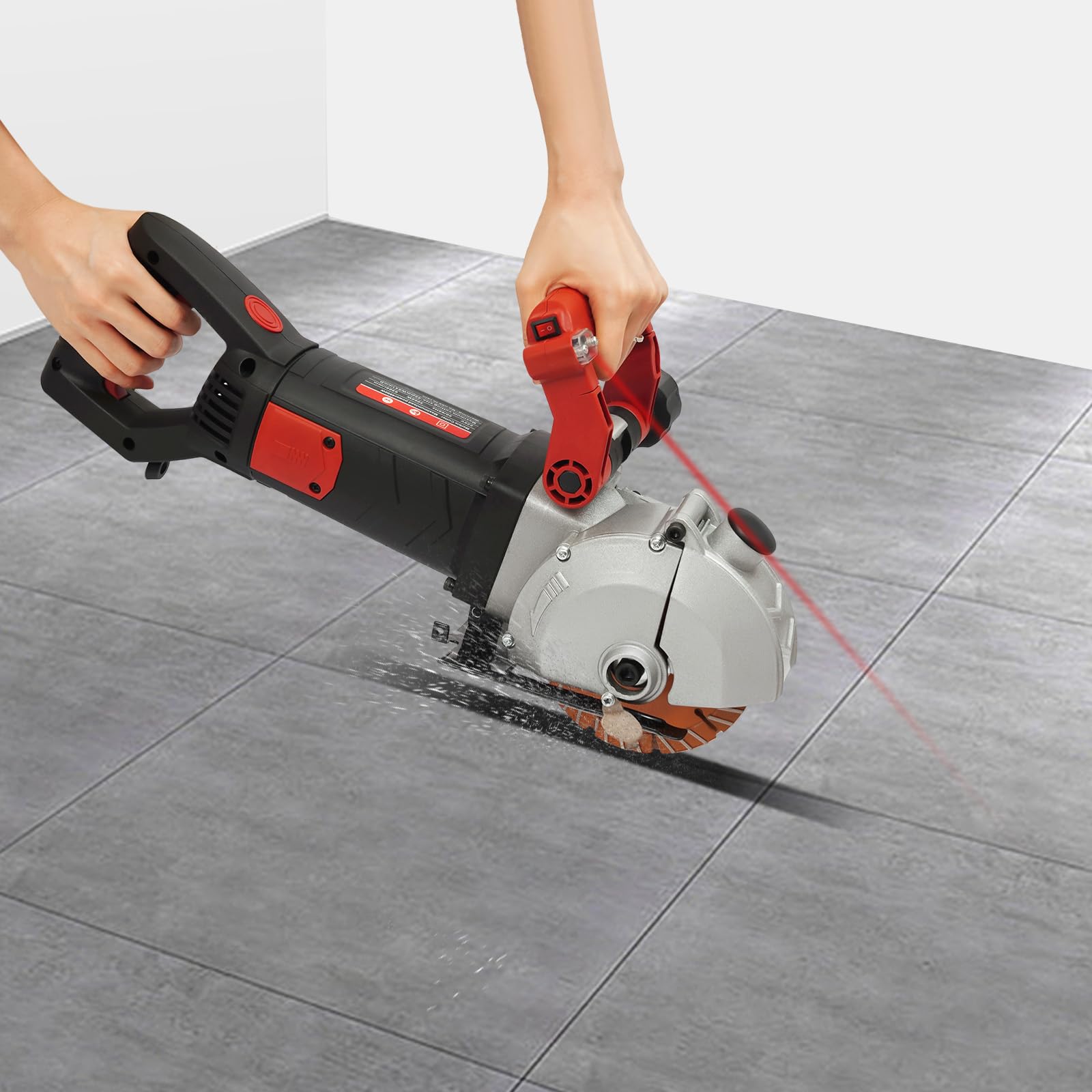 Rainureuse murale fendue 4800 W Fraise murale 6200 tr/min Fraise à rainurer électrique Machine à rainurer murale, fraise à rainurer murale, fraise à béton, fraise murale avec 5 lames de scie