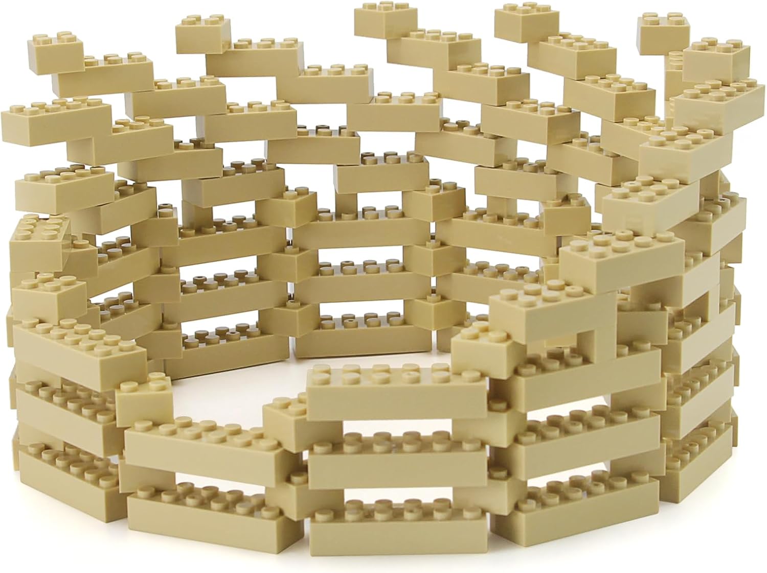 Feleph Building Bricks Bulk Play Set Mixed 1x1, 1x2, 2x2, 1x4, 2x4, 2x6, Studs 310 Pieces Creative Classic Building Block Basic Part for Kids Compatible with Major Brand - Tan