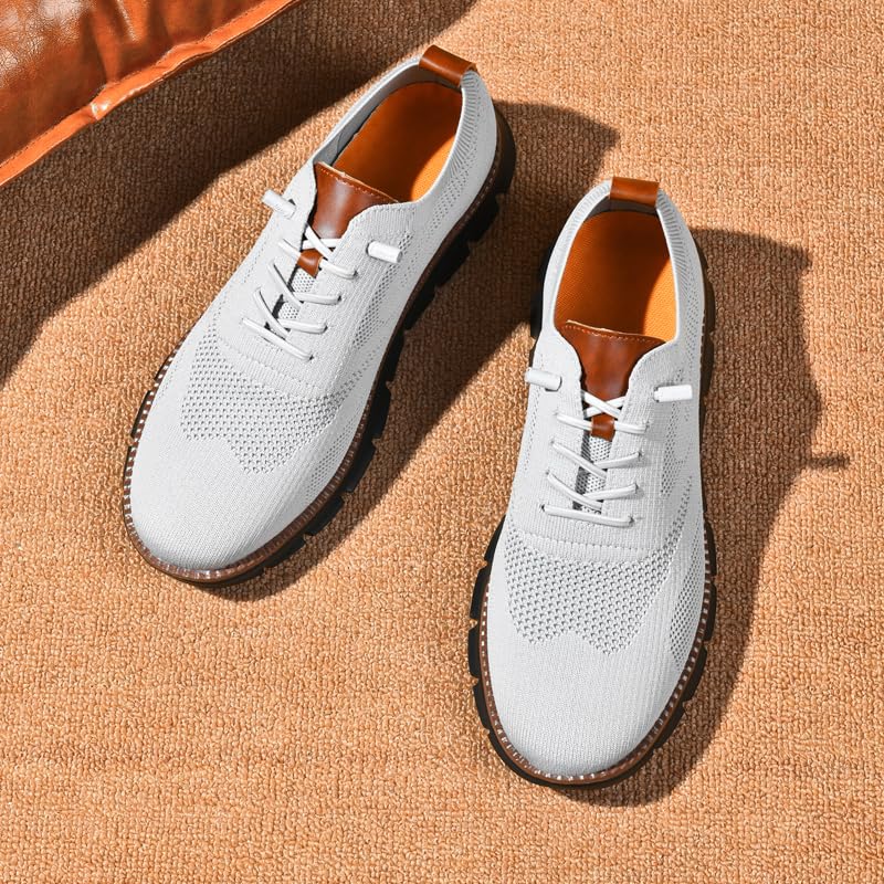 Image of Wearbreeze Men's Business Casual Oxford Sneakers - Lightweight Lace-Up Dress Shoes for Work, Travel & Daily Commute
