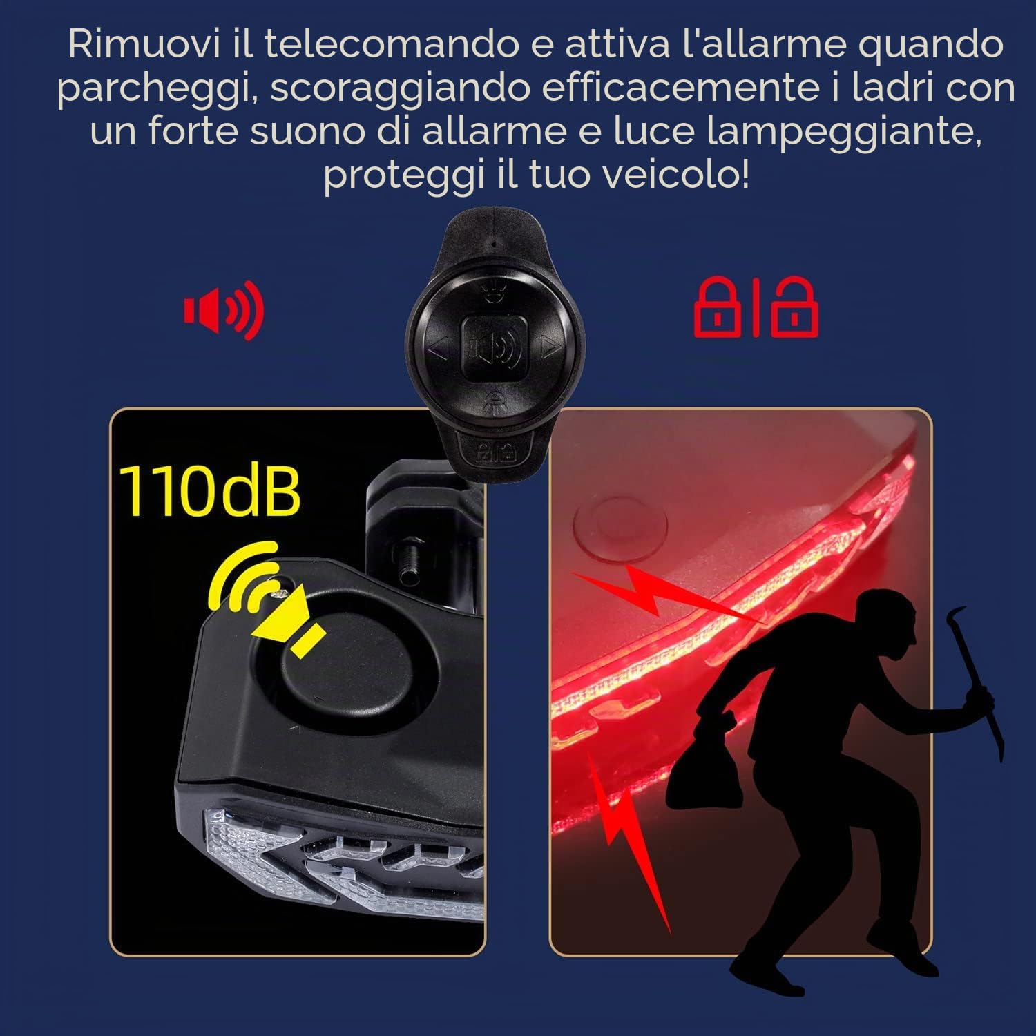 TKMARS Luce Posteriore Bici LED con Campanello Telecomando Fanale Posteriore Impermeabile Con 5 Luci Super Luminoso USB Ricarica per Bici Da Strada E Mountain Bike