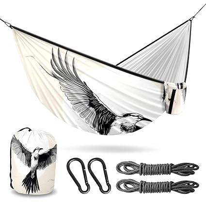 Vigetue Camping Hammock Double & Single Portable Hammocks with 2 Tree Straps, Great for Hiking,Backpacking,Hunting,Outdoor,Beach,Camping, Bird (43)
