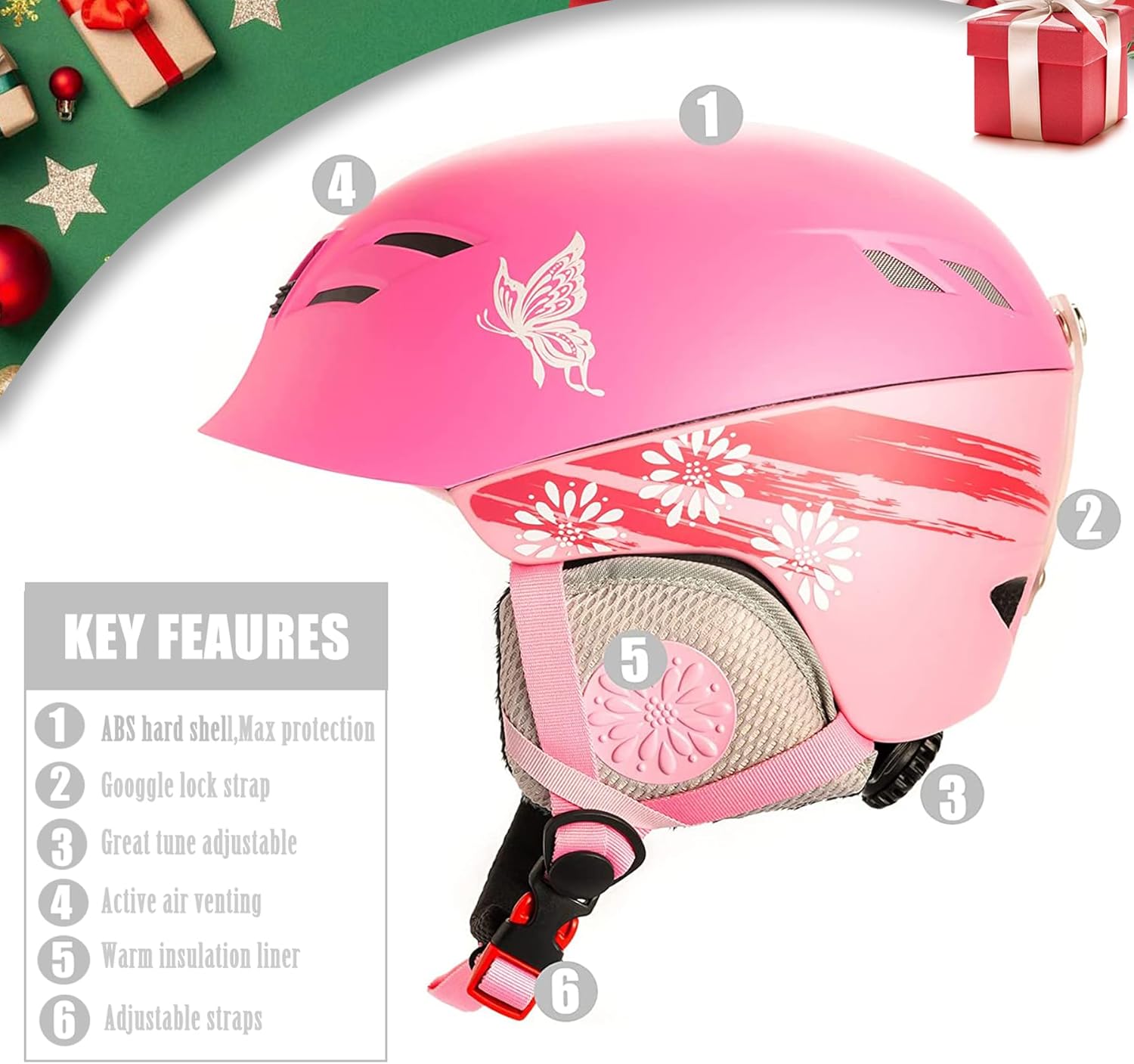 Kids and Toddlers Ski Helmet Snowboard Helmet and Goggles Combo Comfort Safty and Very Lightweight ASTM Certified for Boys,Girls and Young Skiers