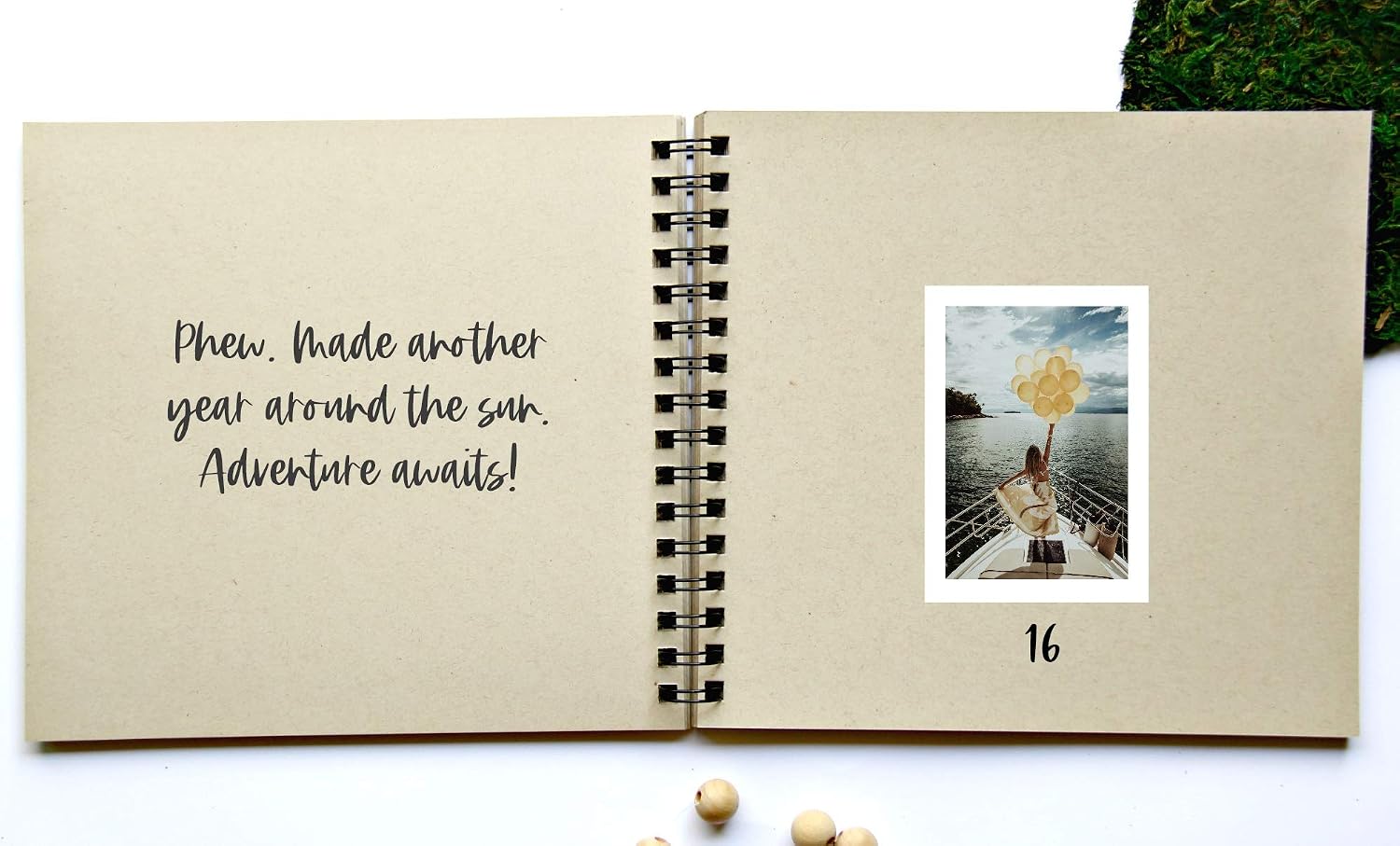Boho-Chic Birthday Guest Book, Rustic 8.5"x9", 90 Blank Pgs. Photo Booth Guest Book, Sweet 16, Quinceanera Decorations, Paper