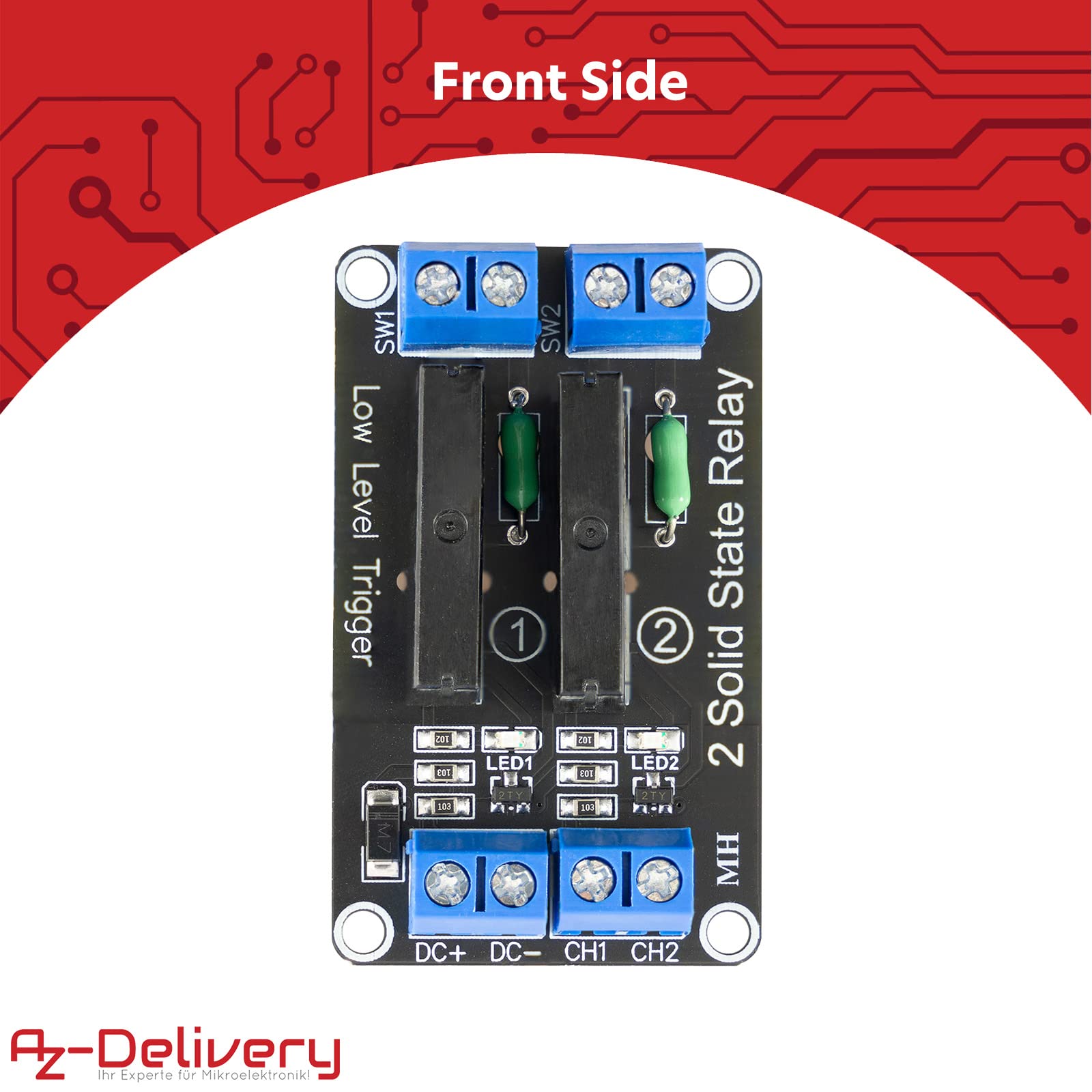 AZDelivery Module relais 5 x 2 canaux 5 V DC Solid State Relais Low Level Trigger Power Switch Relais Board Compatible avec Arduino et Raspberry Pi