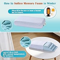 Vista 5 de LOFE Almohada ajustable de espuma viscoelástica fina – 4 alturas de 1.2 a 4.8 pulgadas, almohada cervical para aliviar el dolor de cuello, almohada