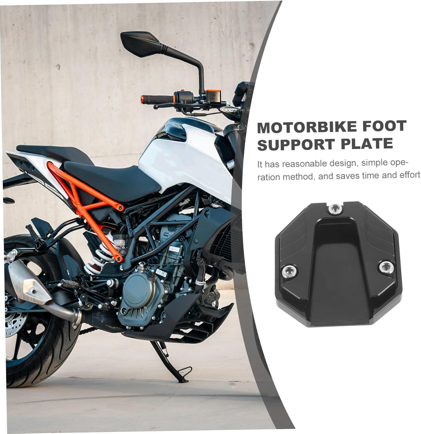 Zerodeko Motorcycle Kickstand Extension Pad Slip Side Stand Cushion for Outdoor Parking Fit Lightweight Design Durable Materials Prevents Side Scuff Marks