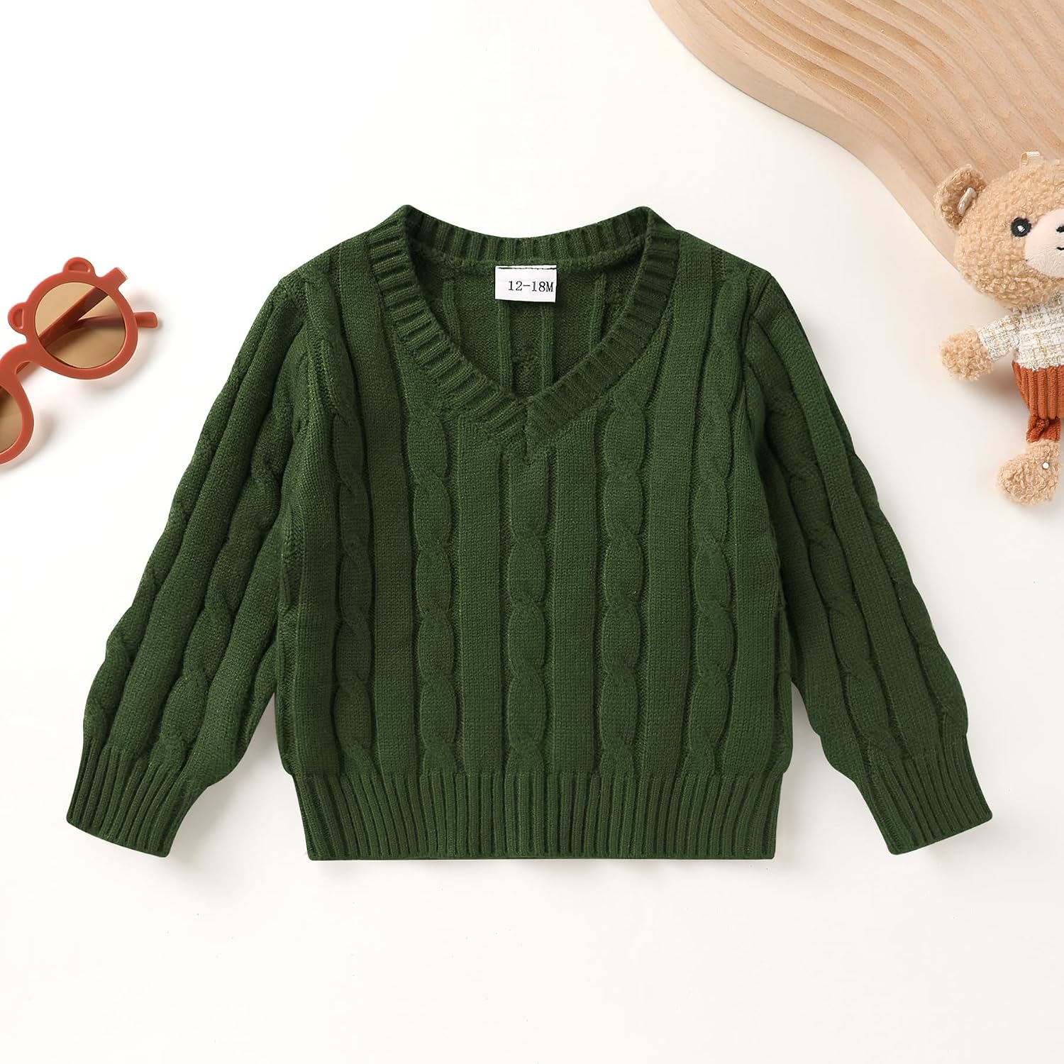 Toddler Girl Boy Sweater Baby Knit Sweaters V-neck Fall Winter Clothes