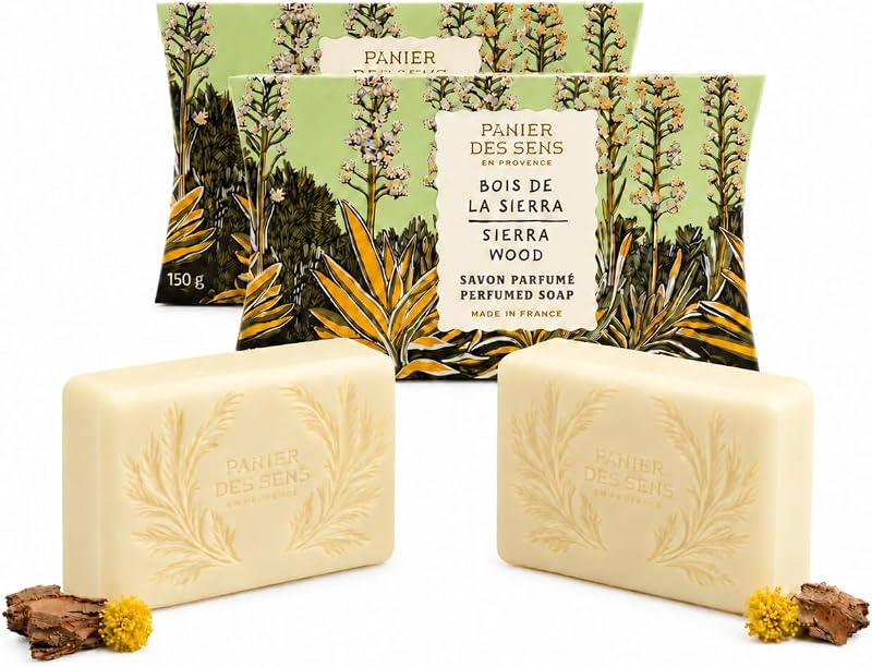 Panier des Sens Sierra Wood Sabonete em barra perfumado, Pacote com 2, aproximadamente 150 g