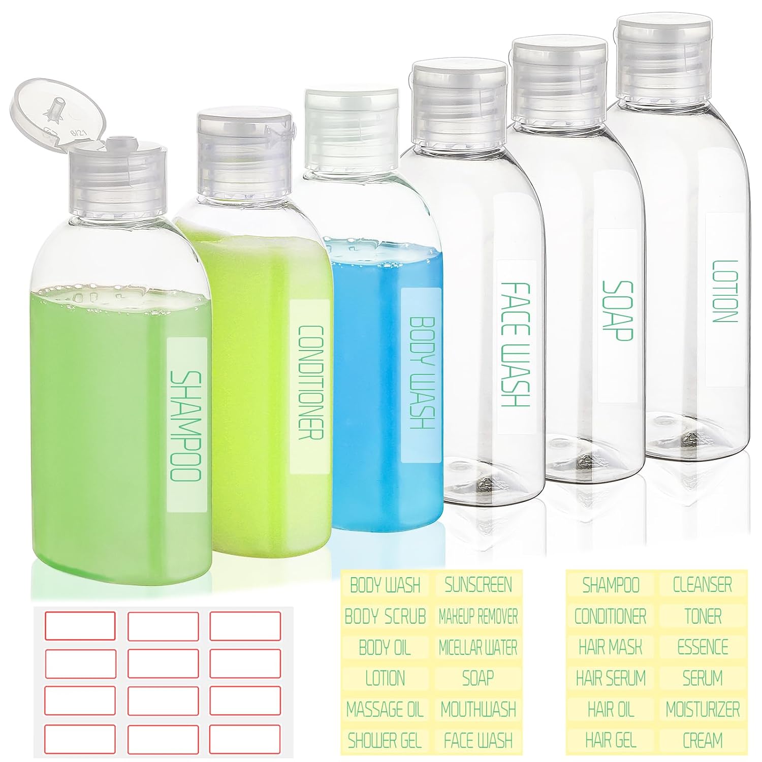 Travel Bottles for Toiletries 5 Pack 2oz TSA Approved Squeeze Bottle