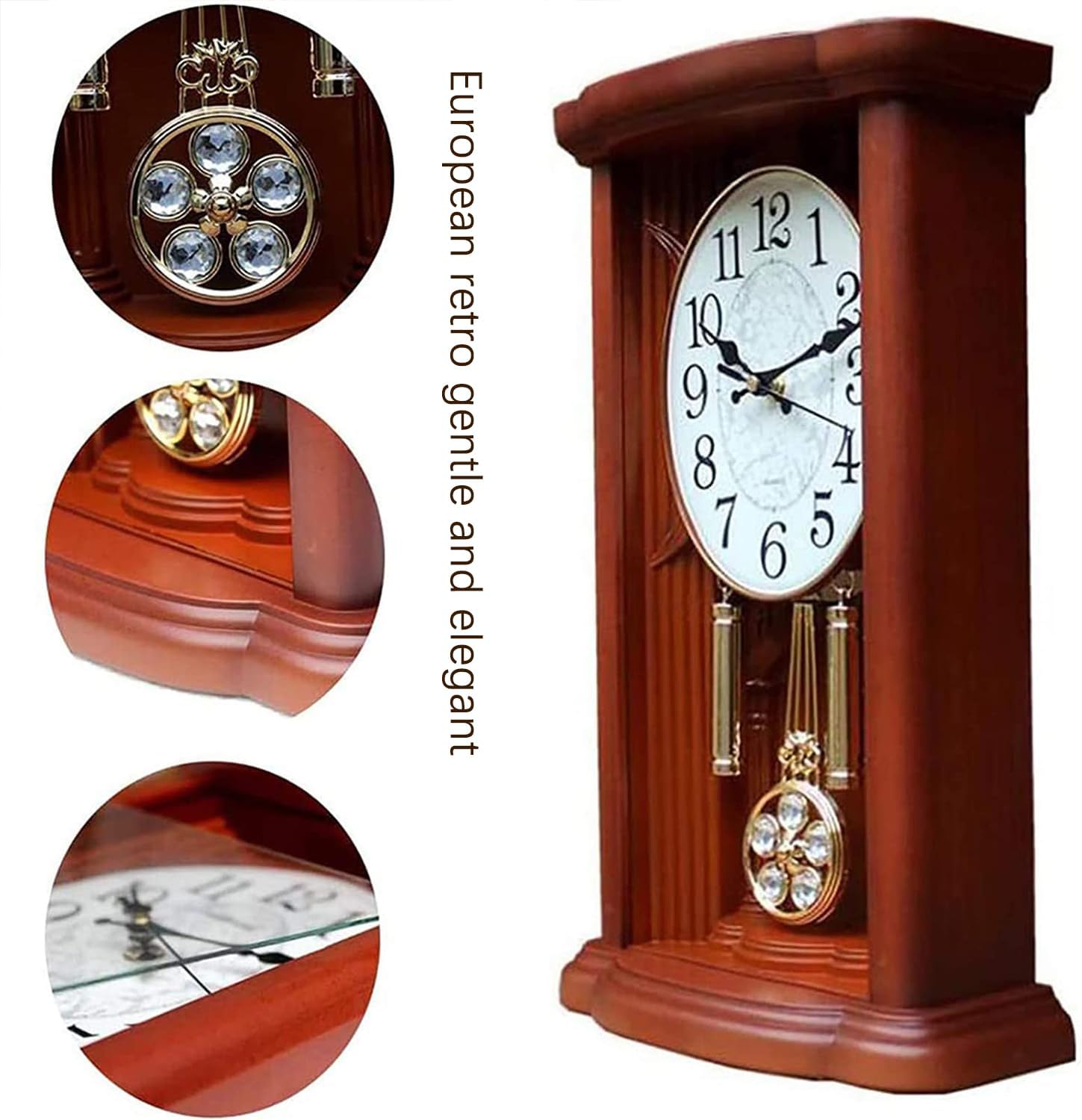PLiving Room Large Desk Clock Desk Clock Home Teacher Clock Ornaments Clock Shelf Clock, Vintage Mantel Clocks, Battery Operated Mantle Clocksfor Living Room Office Home, Fireplace Clock.