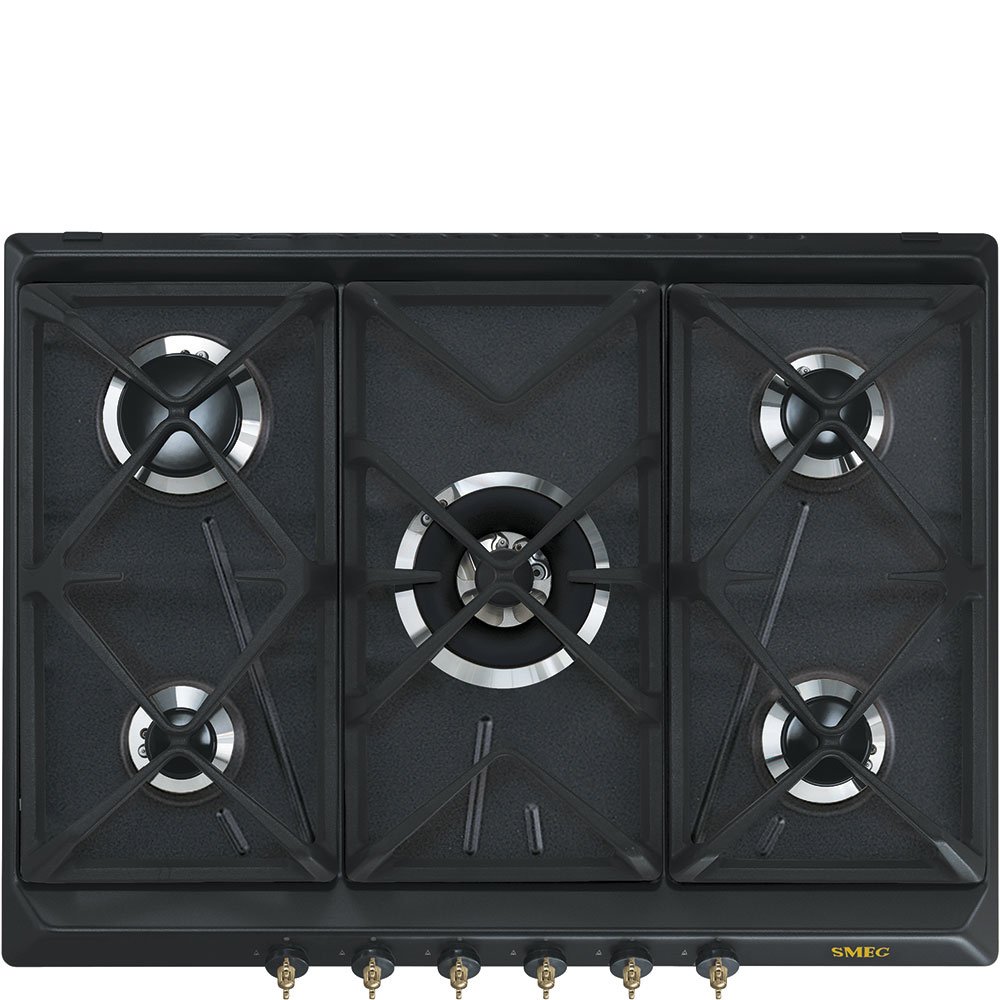 Smeg Gas hob with 5 Burners SRV876AOGH, Stainless Steel, 2600 W, Anthracite