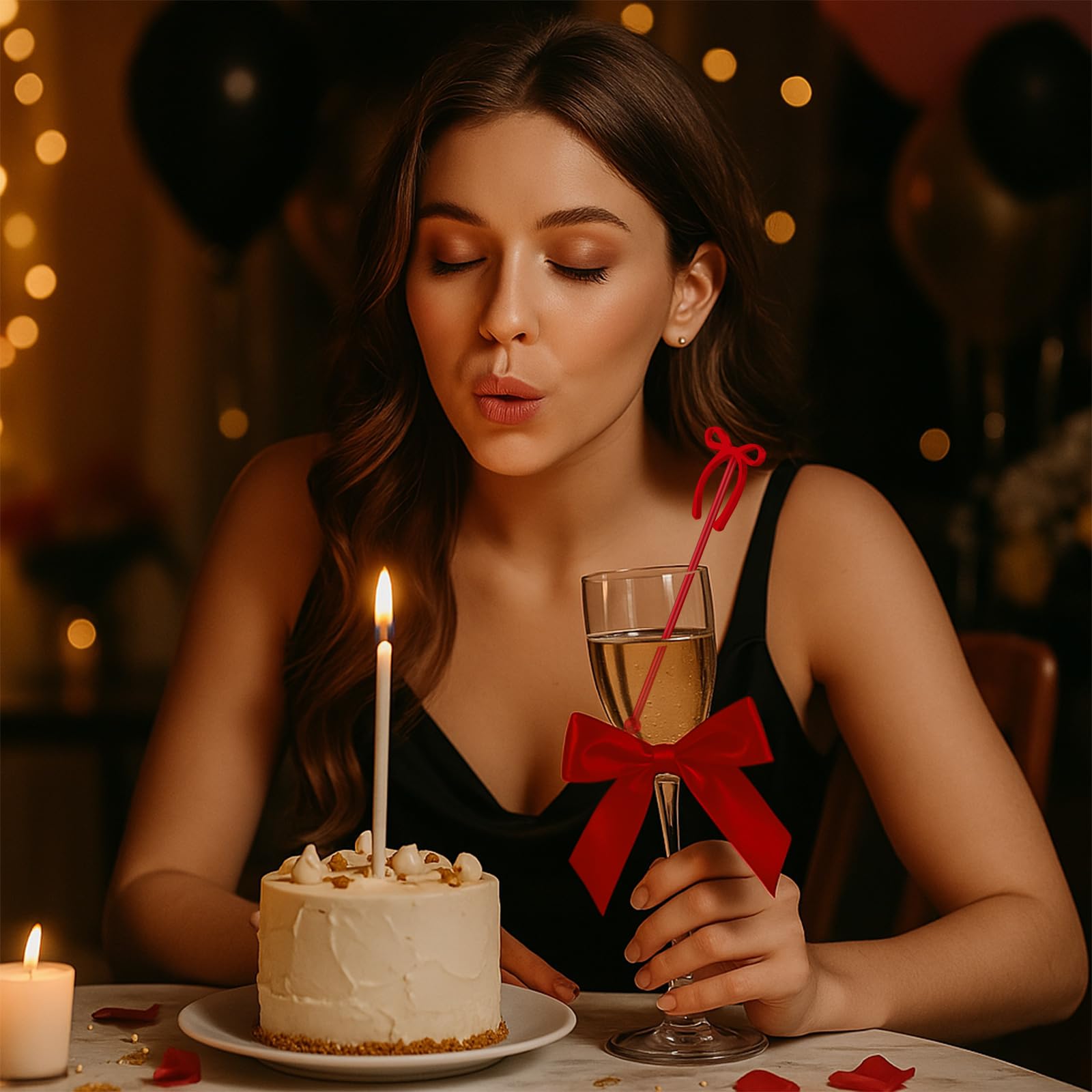 SiliFine Rührstäbchen mit Schleife, 15,2 cm, 30 Stück, wiederverwendbar, Kunststoff, Rührstäbchen für Hochzeit, Geburtstag, Braut, Cocktail-Dekorationen, Zubehör (rot)